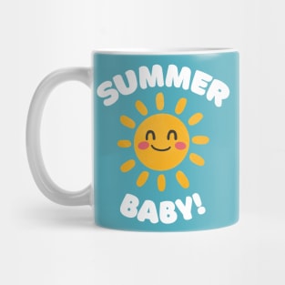 Summer Baby - Retro Smiley Sun Design Mug